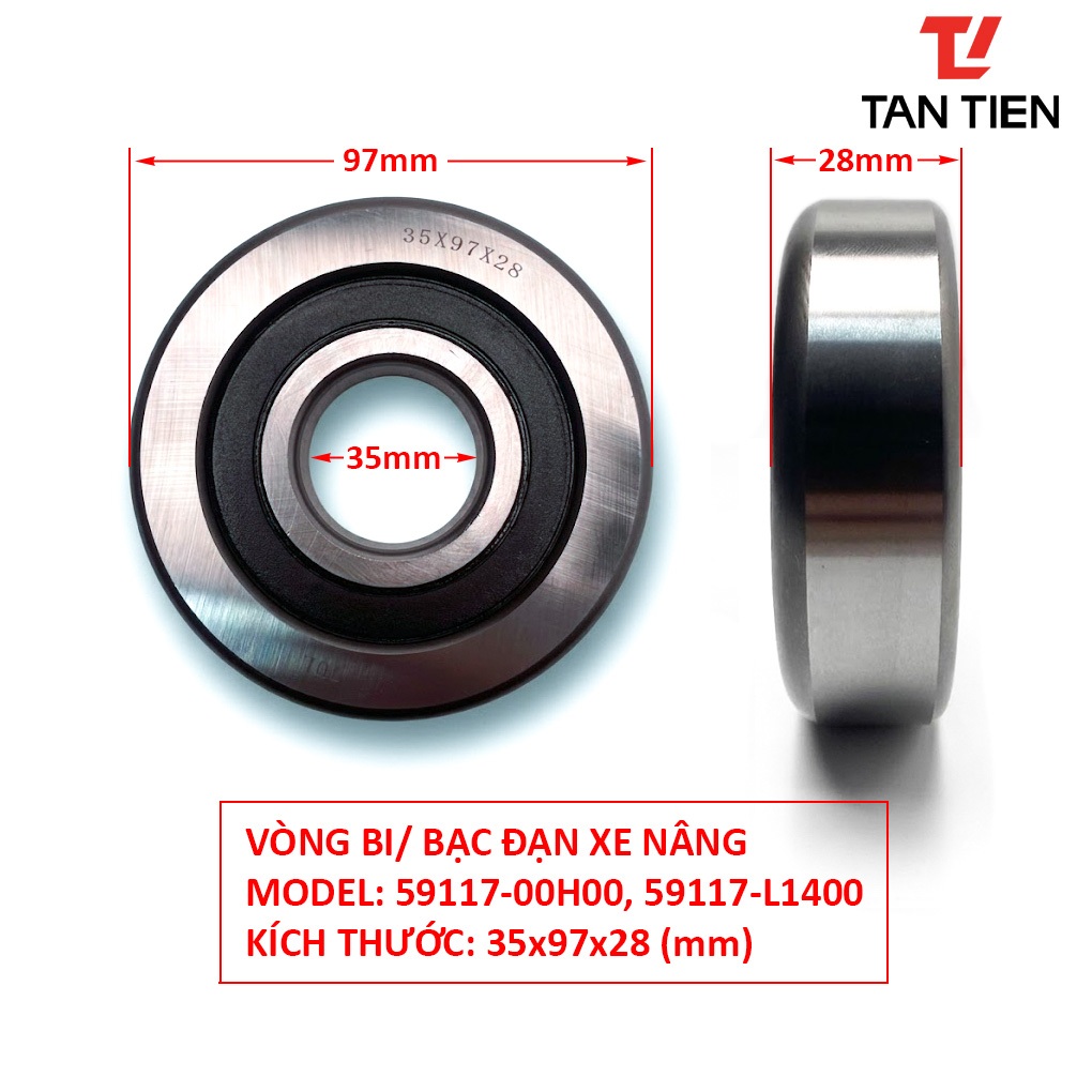 แบริ่งรถยกแบริ่ง 35x97x28 (mm), 59117-00H00, 59117-20H10, 59117-L1400, 7C2SX07A47, DG3597GB, LR307AB
