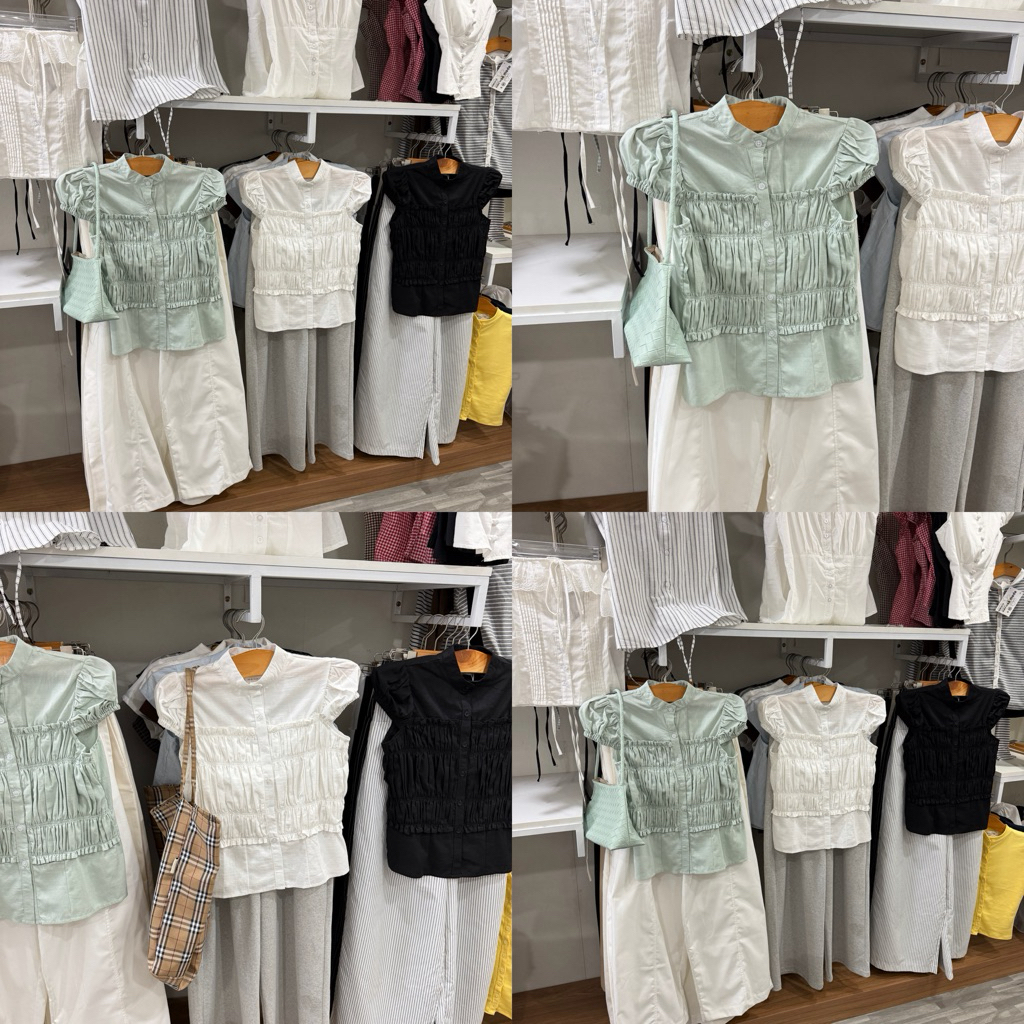 RACHY TOP - DEROSE เสื้อหลวมรูปแบบ Dip Hem แขนสั้นผ้าลินินเส้นด้ายเสื้อผู้หญิงเสื้อผู้หญิงเสื้อผู้หญิง