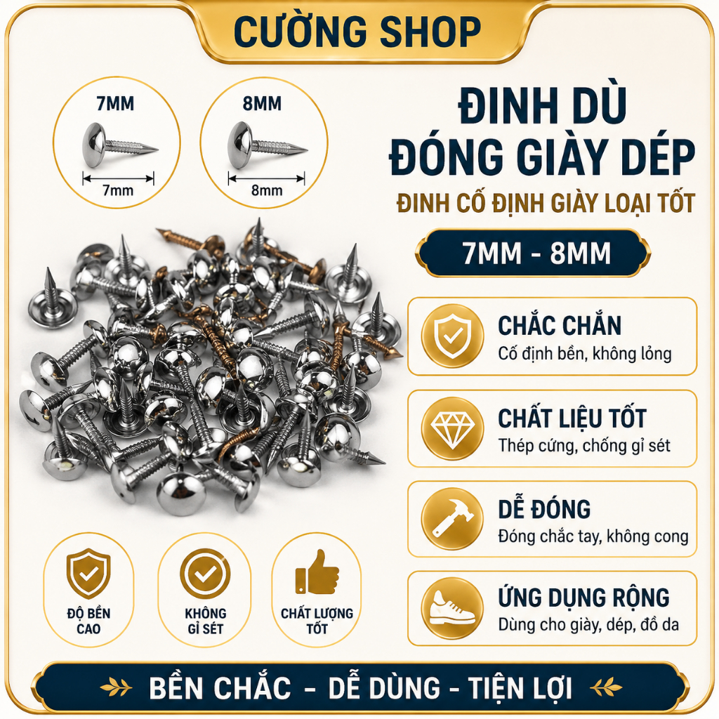PURCHASE NAILS FOR FOOTWEAR - รองเท้าที่ดี FIXING NAILS (7MM - 8MM)