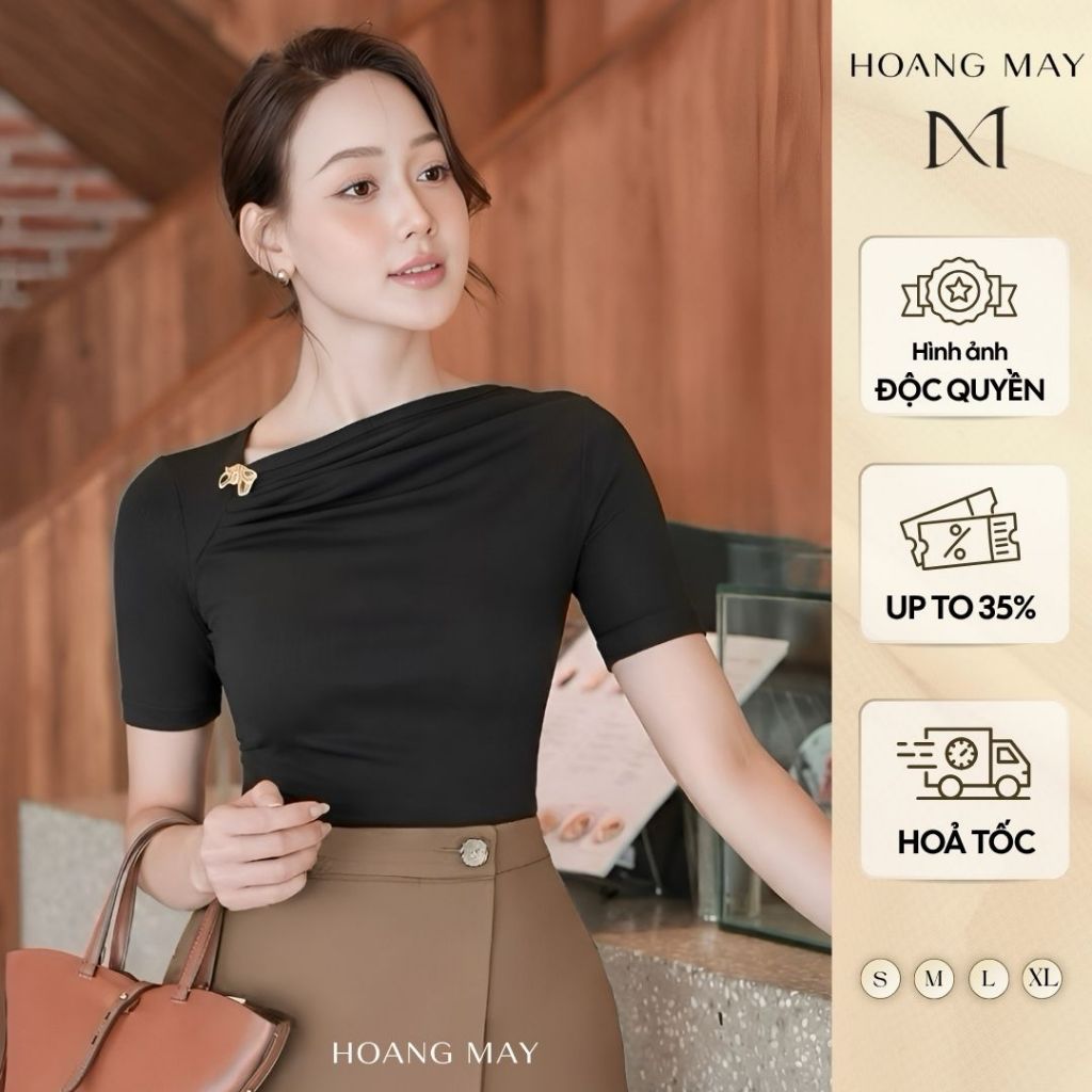 เสื้อยืดผู้หญิง Queen of Clouds ปกจีบใน 4-Way Stretch Cotton Zip M67