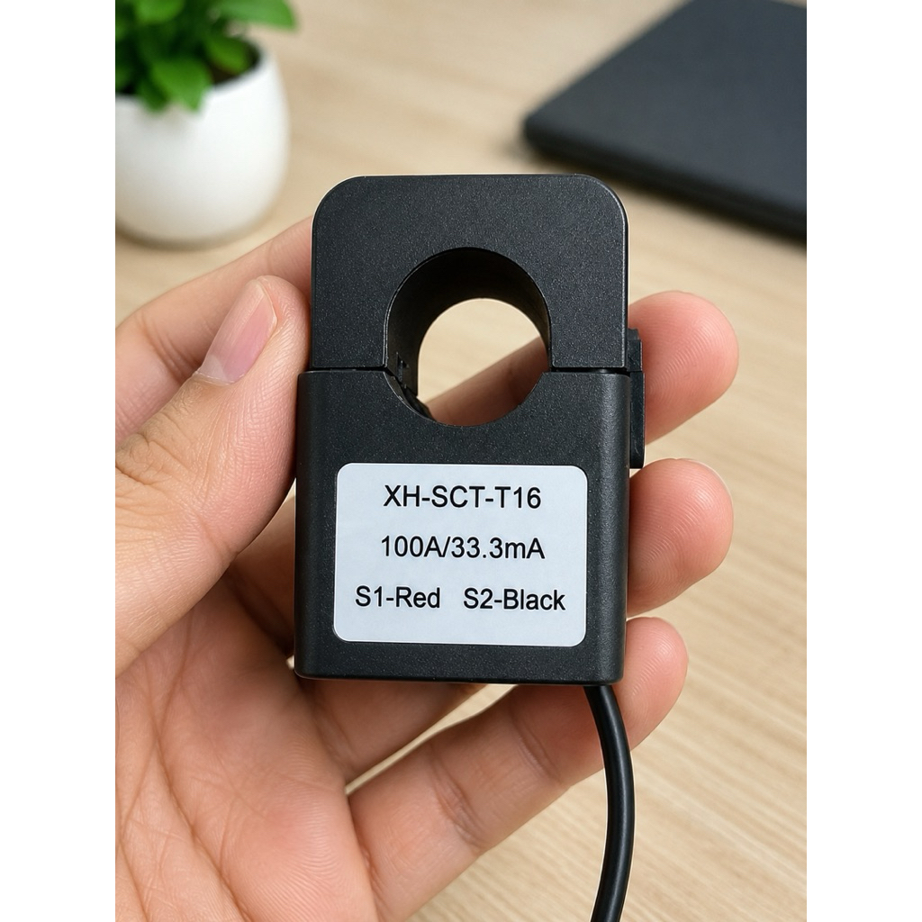 ชุด CT โหลด Solis Single Phase 4G/5G | CT XH-SCT-T16 100A/33.3mA 5M สายไฟ + แจ็ค Exceedconn EP020-12