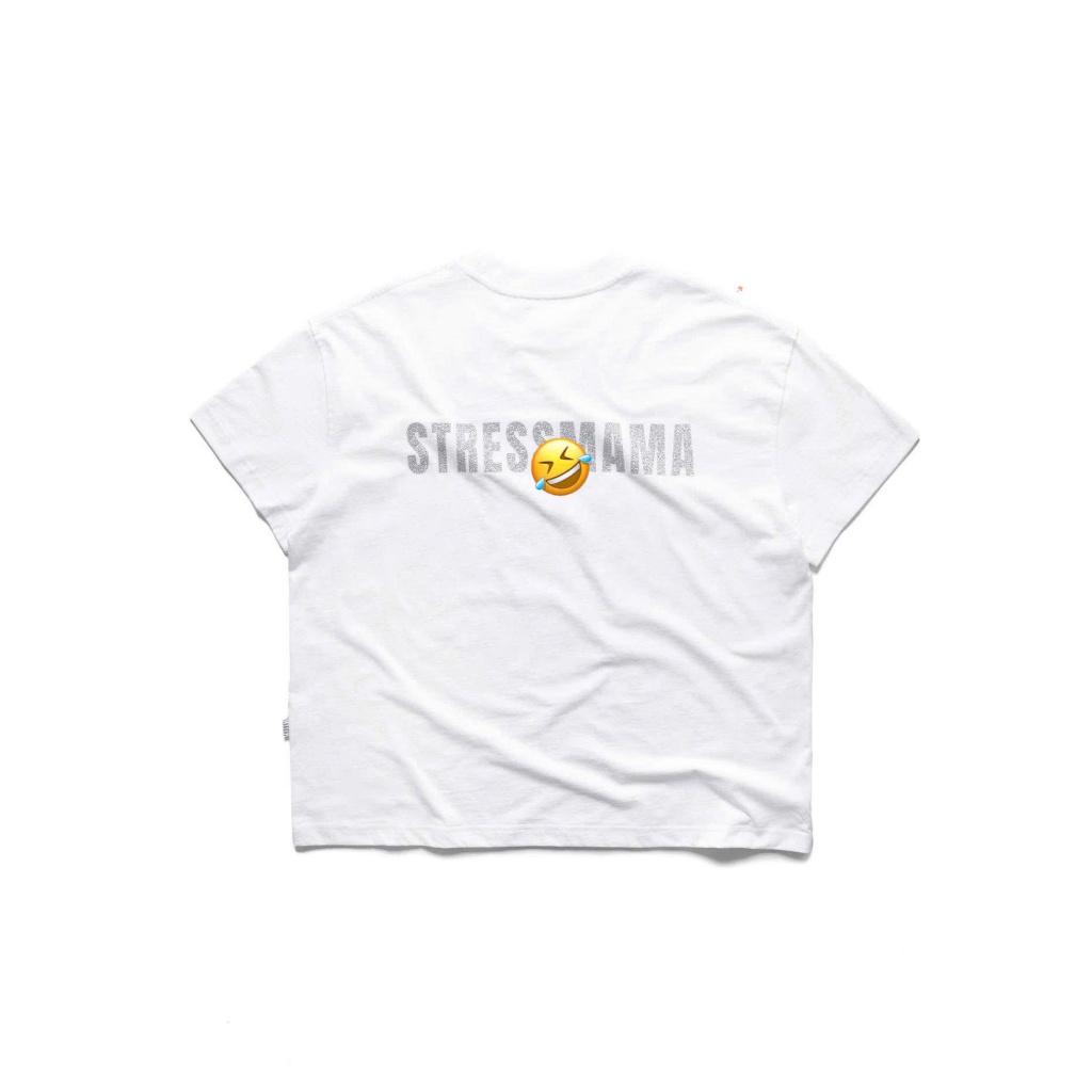 GLITTER T-SHIRT SS26 SSMA BOXY FIT ผ้าฝ้าย 100% 280gsm สีขาว - เสื้อยืดแขนสั้นสําหรับผู้ชายและผู้หญิง
