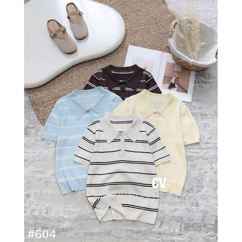 เสื้อสเวตเตอร์ Monterghi คอปกและแขนจาก QC (CV604)