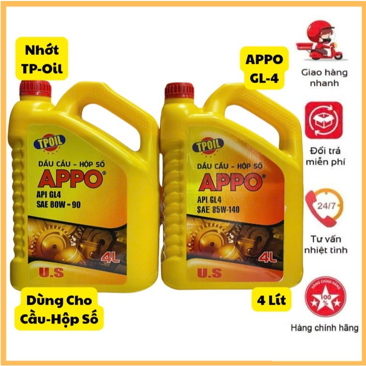 APPO API GL4 น้ํามัน 4 ลิตรสําหรับรถยนต์และกระปุกเกียร์