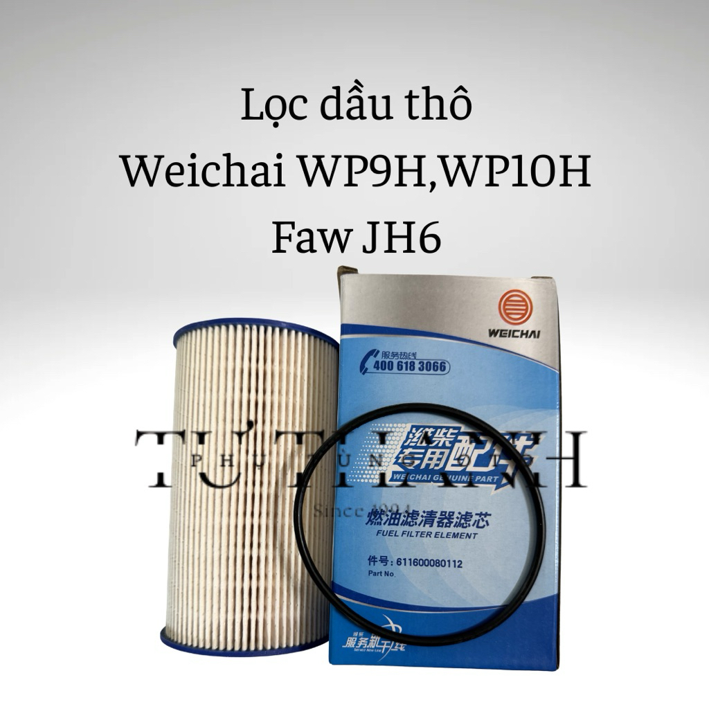 Weichai Raw Oil Filter WP9H, WP10H, Faw JH6 430 - รหัส 611600080112