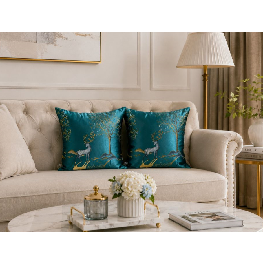 SOFA DECORATIVE PILLOW 45X45CM DEER PATTERN