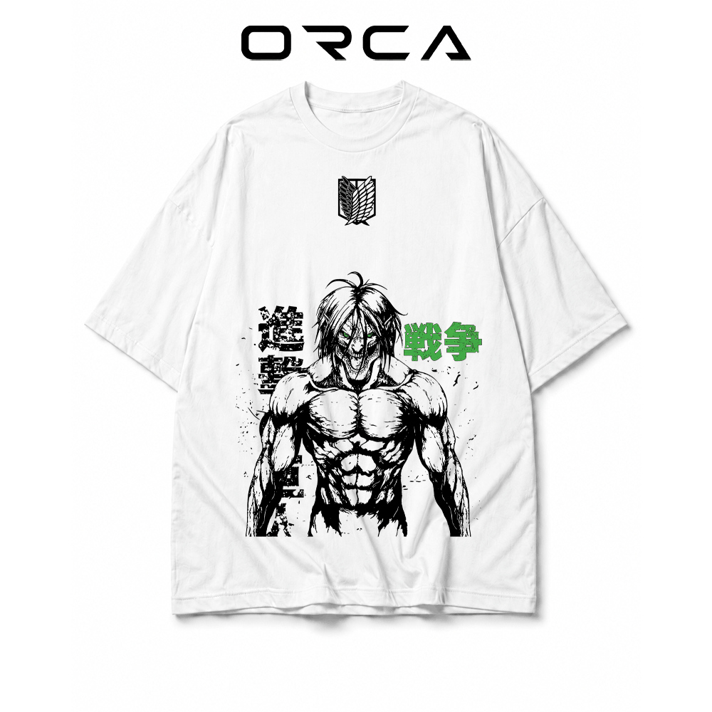 เสื้อยืด Orca พิมพ์ลาย Eren Yeager Attack On Titan - ผ้าคอตตอนคุณภาพสูง - ORCA1177