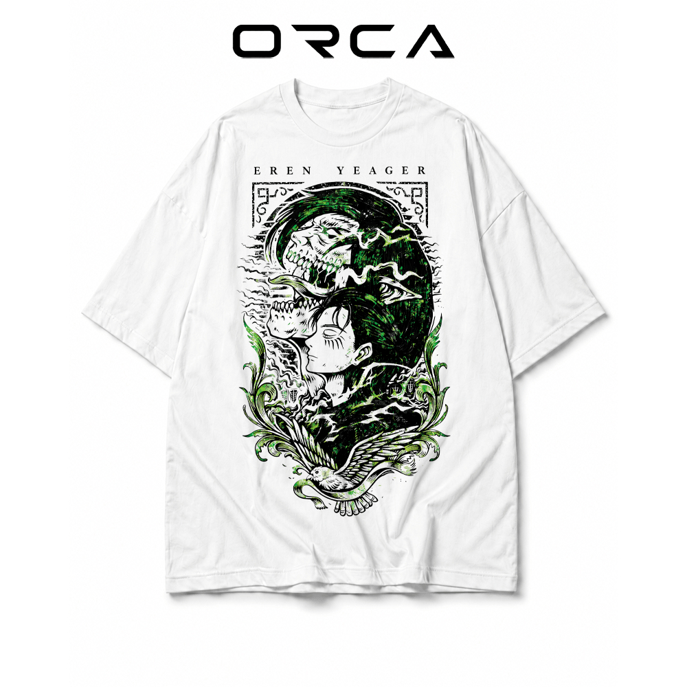 เสื้อยืด Orca พิมพ์ลาย Eren Yeager Attack On Titan - ผ้าคอตตอนคุณภาพสูง - ORCA1185