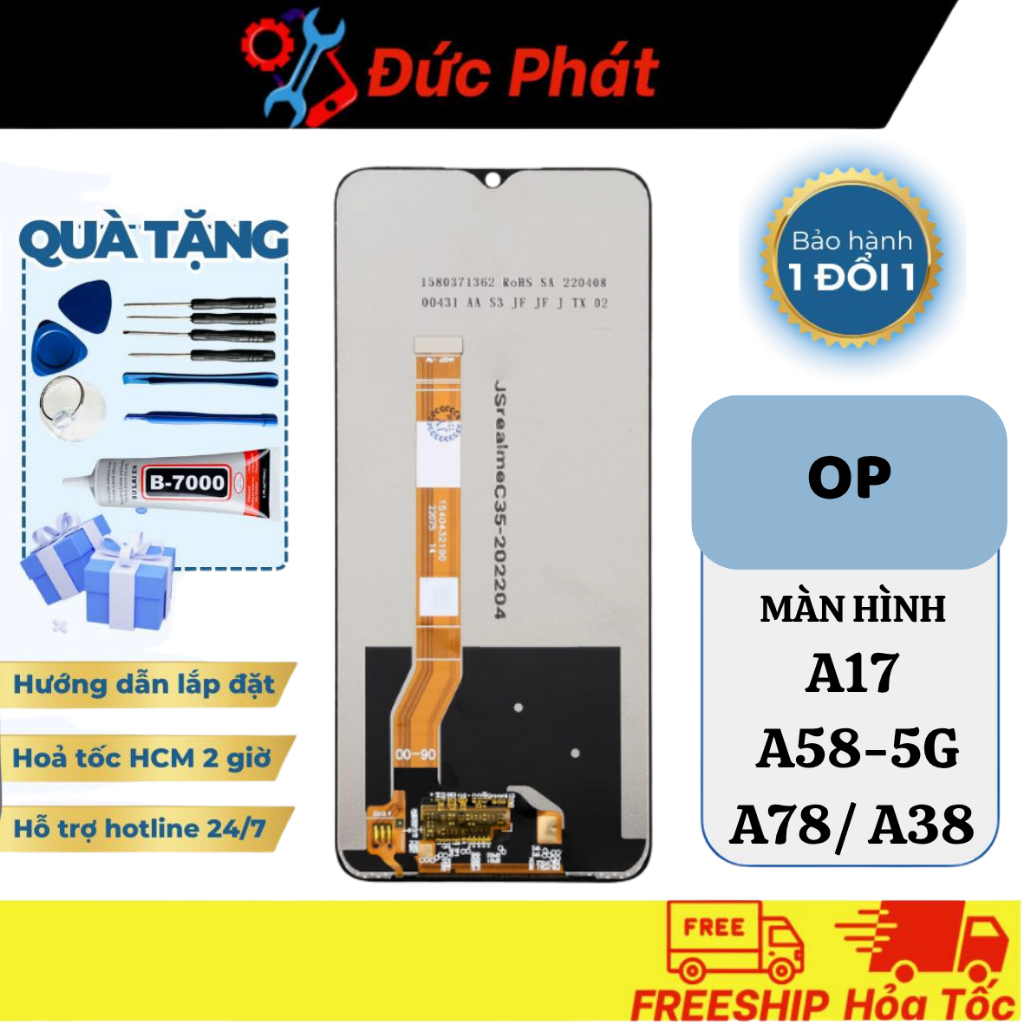 หน้าจอสําหรับ OP A17/ A58-5G/ A78/ A38/ K10/ ONEPLUSnd N20se (ชุดซ่อมฟรี + กาว)