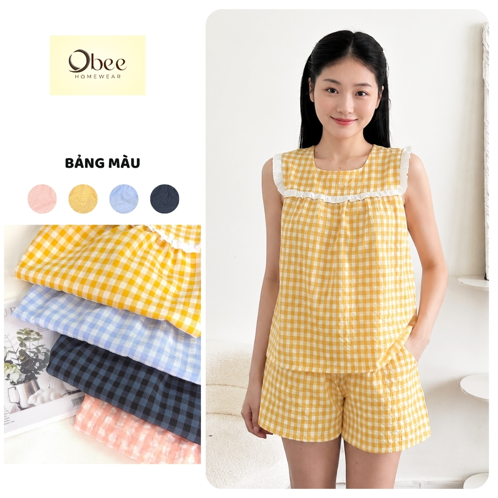 Homewear Set CT002 ทําจากผ้าฝ้ายเนื้อนุ่ม ลื่น เย็นสบาย Obee Homewear