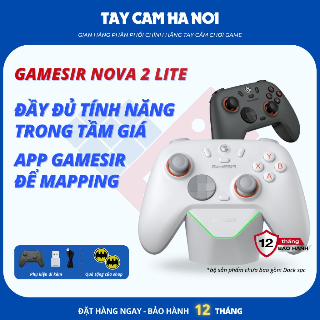 ตัวควบคุม Gamesir Nova 2 Lite ตัวควบคุมเกมหลายแพลตฟอร์ม ปุ่มเรียบ เชื่อมต่อง่าย