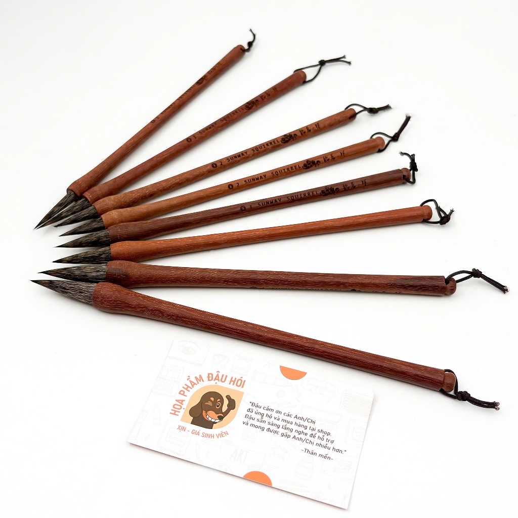 [Bald BEANS]-SQUIRREL SQUIRREL แปรงเขียนพู่กัน Sunway ขนาด 1, 2, 3, 4