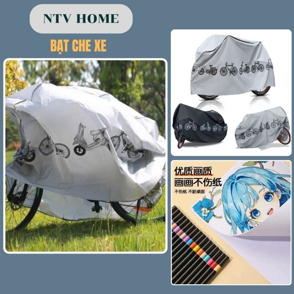 NTV HOME ผ้าคลุมรถ ผ้าคลุมรถมอเตอร์ไซค์ 1m x 2m - กันฝน กันแดด ผ้าคลุมรถกันฝุ่น - ซุปเปอร์ไฟ ทนทานสุ