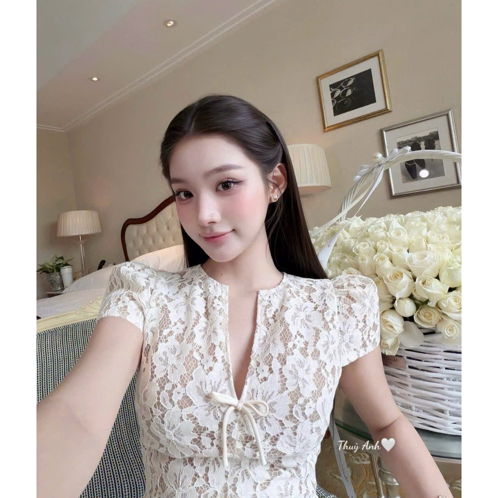 เดรสออกงานลูกไม้แขนกุดมาตรฐาน 3 ชั้น สวย
