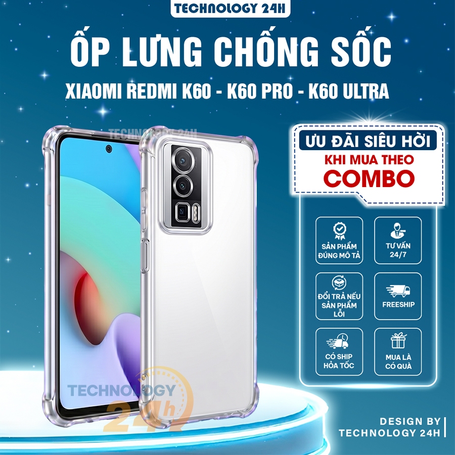 Redmi K60 / K60 Pro / K60 เคสยืดหยุ่นพิเศษพร้อมกันกระแทก 4 ด้าน ป้องกันกล้อง วัสดุซิลิโคน