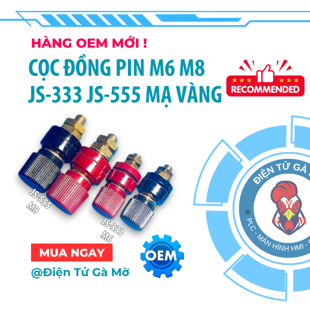 [1 CON] Pin Pile ชุบทองทองแดง, JS-333 JS555 M6 M8,สินค้าใหม่ OEM