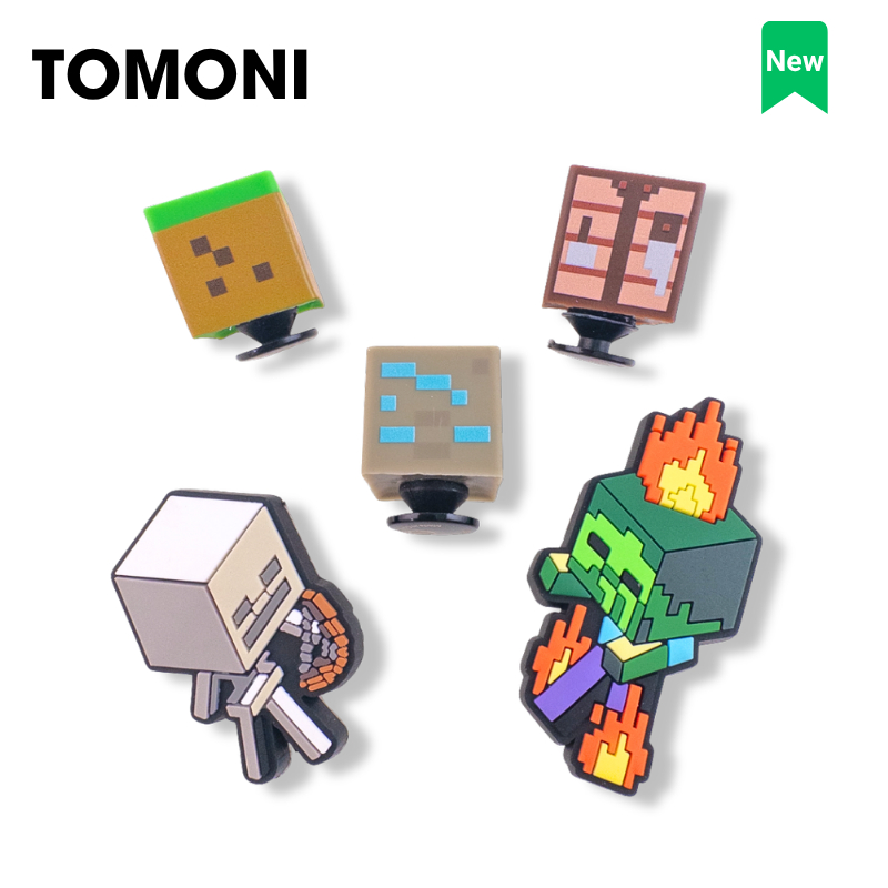 TOMONI Minecraft Theme Slipper Charm, DIY Slipper Sticker Hole Slipper Accessories vhm154