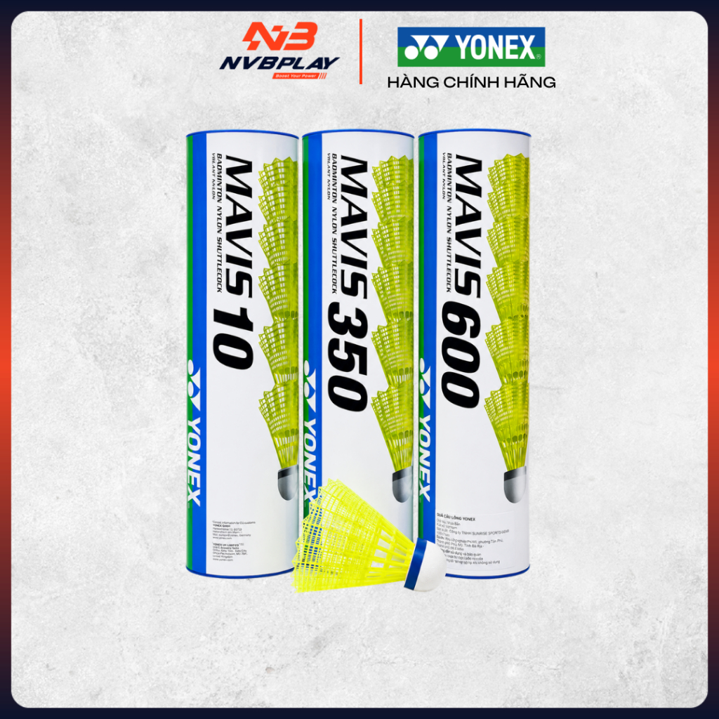 ท่อแบดมินตัน Yonex Mavis 10/350/600 ของแท้ - แบดมินตันพลาสติก Yonex ความทนทานที่โดดเด่น 6 ลูกบอลหลอด