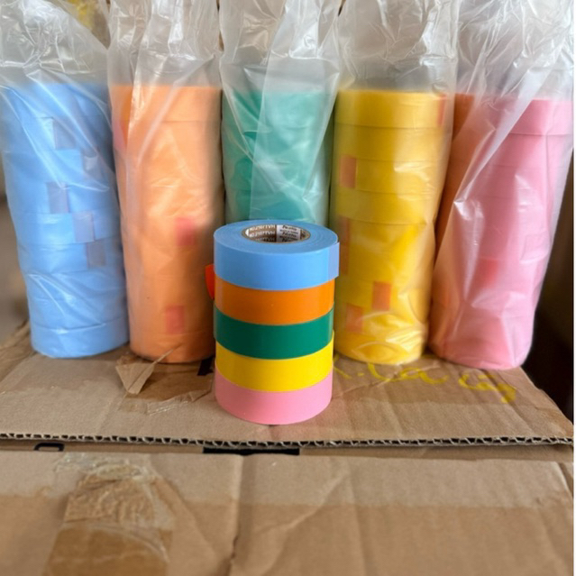 10 ม้วน OF NITTO ELECTRICAL ADHESIVE TAPE สีใหม่ NITTO INSULATION TAPE THIN LEAF รุ่น 19 มม. ใหม่