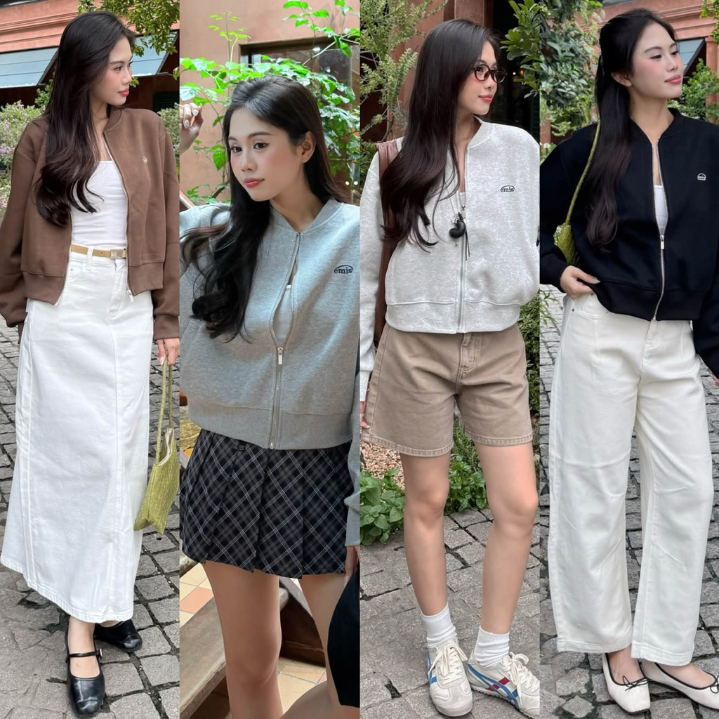[TEARED STORE] เสื้อแจ็คเก็ตผ้าฟลีซ - 3930 - งานปักตัวอักษร Emis