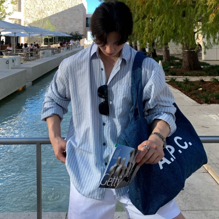 Halley เสื้อเชิ้ตแขนยาวผ้าลินินลายสก๊อตสไตล์เกาหลีขั้นพื้นฐานสําหรับทํางาน Cafe Traveling A63