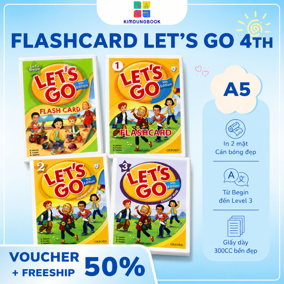 Flashcard Lets go Begin _4th to Lets go 3 -4th A5 เคลือบด้วยพลาสติก