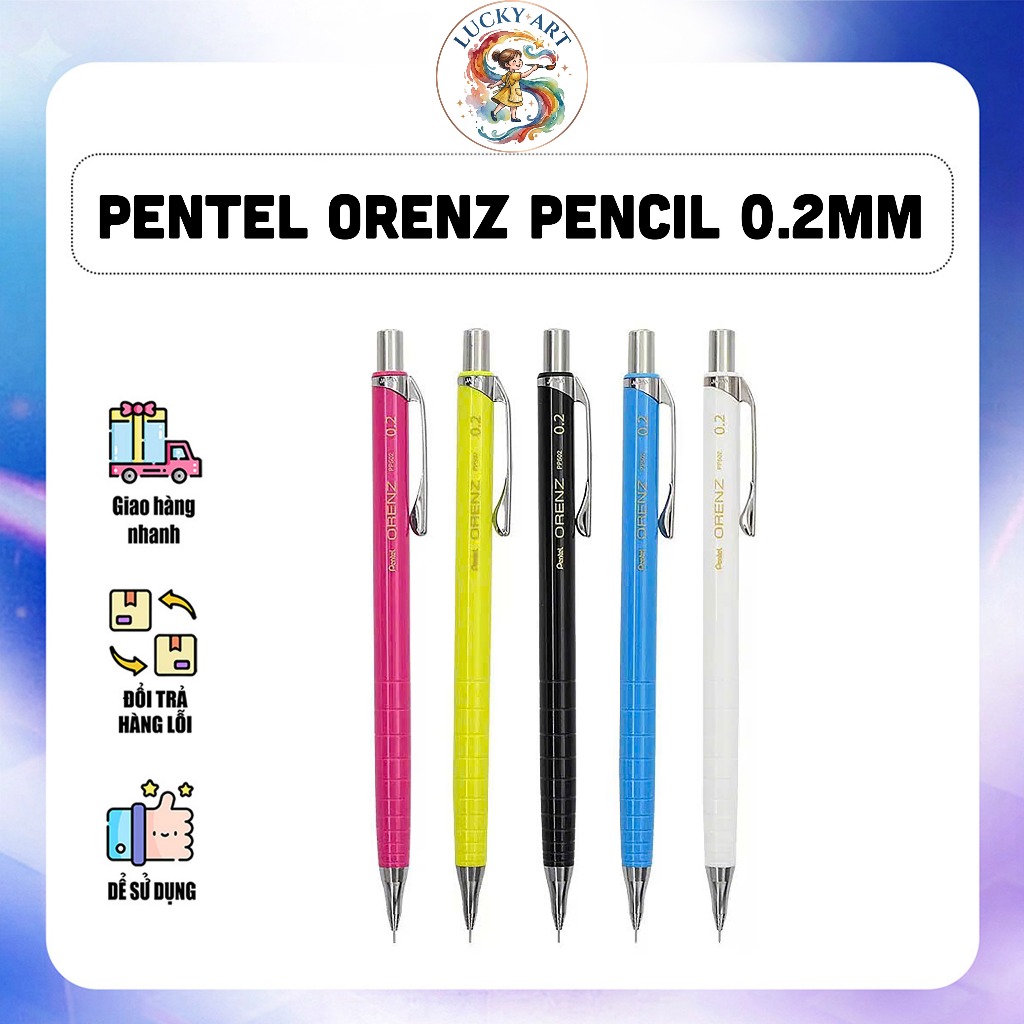 ดินสอกด Pentel 0.2mm - ดินสอกด Pentel Orenz 0.2mm - สินค้าของแท้ - (Lucky Art)