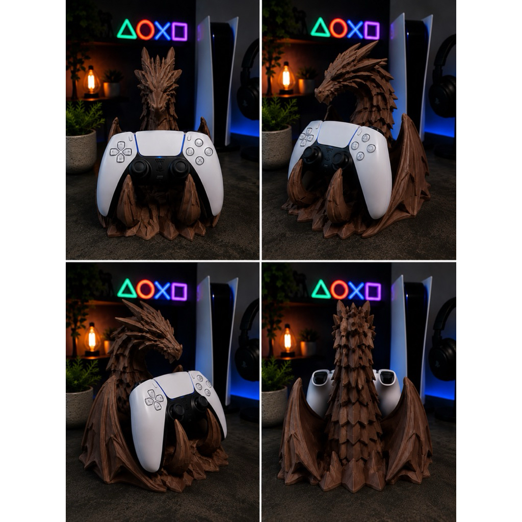 [DTee Shop] 3D Dragon PS5 Controller Holder (ภาพจริง)