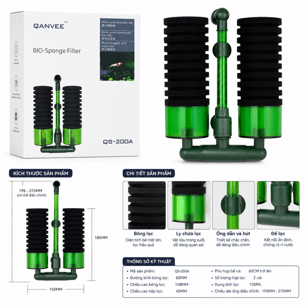 กรองชีวภาพ QS-100A, QS-200A QANVEE, กรองชีวภาพ XY 2881, XY 001– ผ้าฝ้ายคู่และตัวกรองไมโครชีวภาพผ้าฝ้