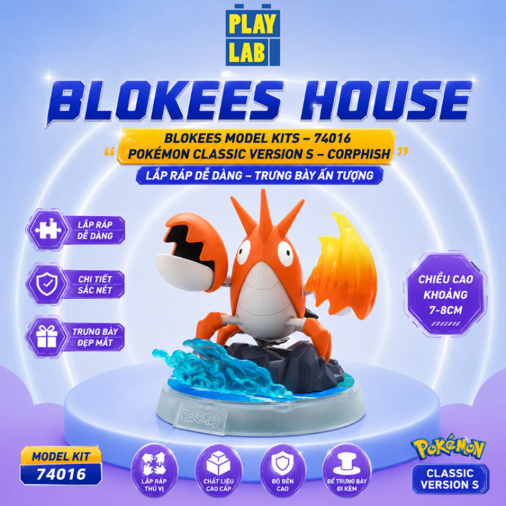 ชุดโมเดล Blokees – 74016 Pokémon Classic Version S – Corphish