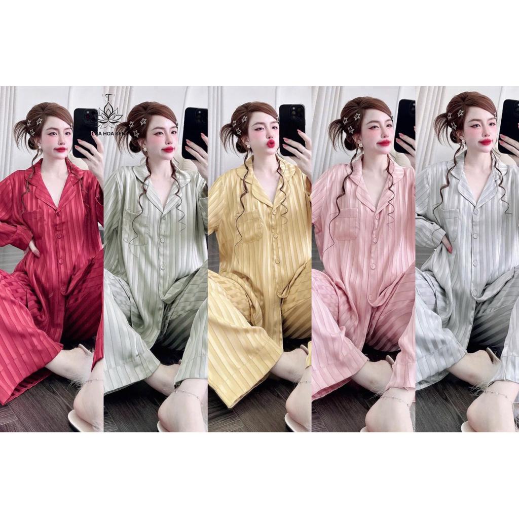 FRENCH STRIPED SILK PYJAMA SET – LUXURY & TRENDY
