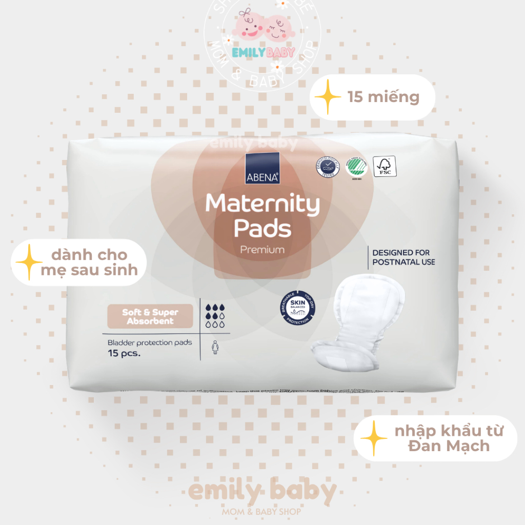 [ฟรีชุดชั้นในที่สะดวก 2 ชิ้น] Abena Maternity Pads