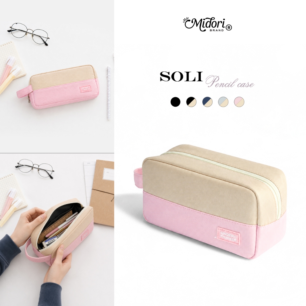 SOLI Multifunctional Pen Box for Writing Makeup Supplies Students School Travel Work | MIDORI STUDIO