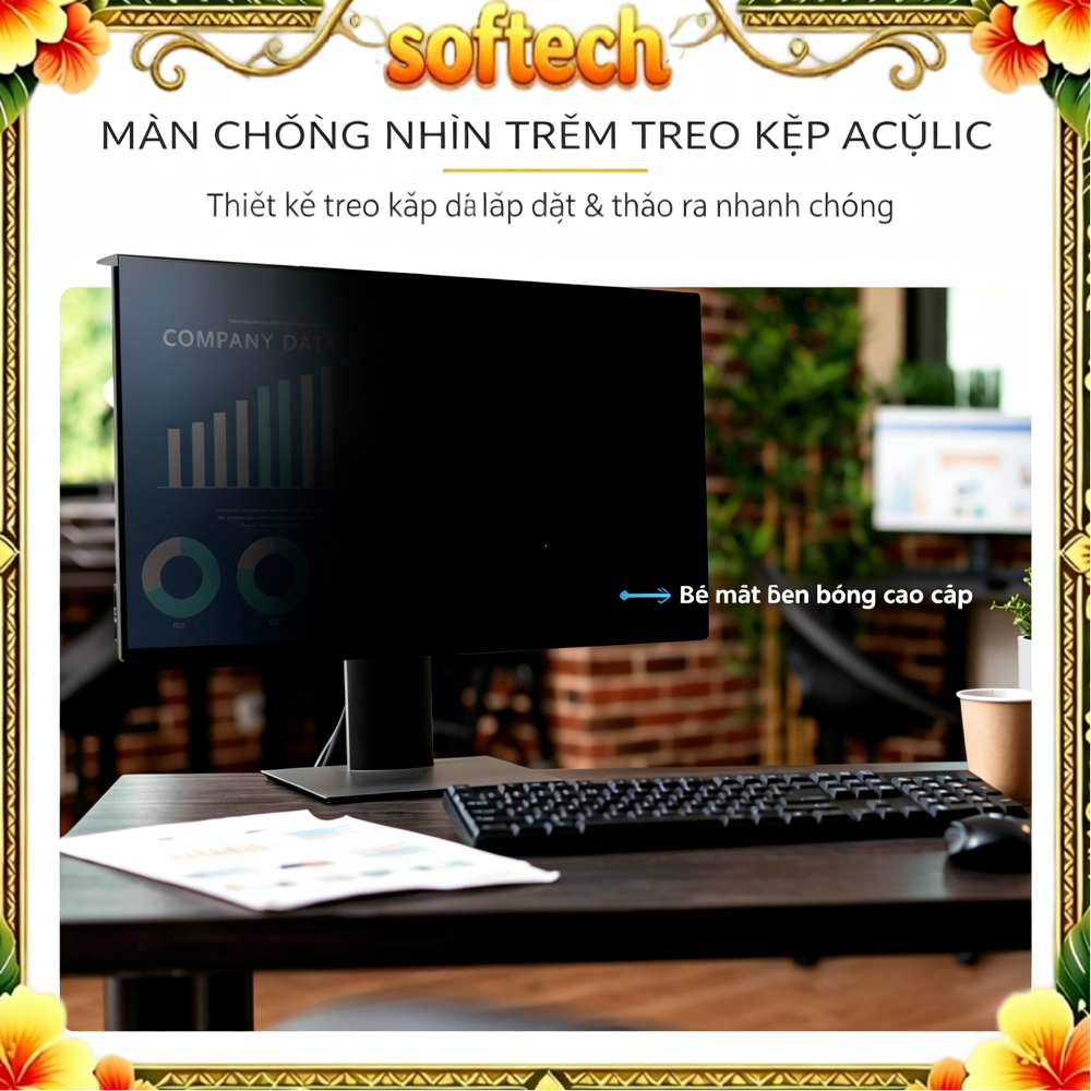 Anti-Peeping Anti-Blue Light แล็ปท็อปหน้าจอสําหรับ 14 "-24" HP Asus Dell คอมพิวเตอร์แขวนฟิล์มป้องกัน