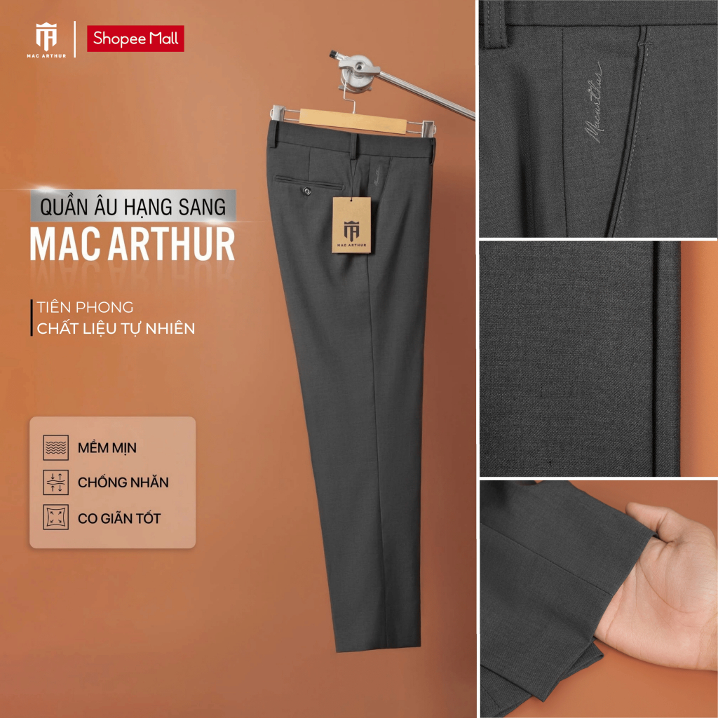 MAC ARTHUR กางเกงผู้ชายคุณภาพสูงซ่อนเป็นก้อนมาตรฐานสลิมฟิตนุ่มยืดผ้าหรูหรา QACCA