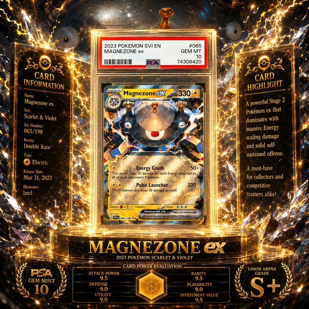 PSA10 การ์ด POKEMON Engl SVI VIOLET 065 MAGNEZONE EX PSA 10 GEM MINT d40 27a