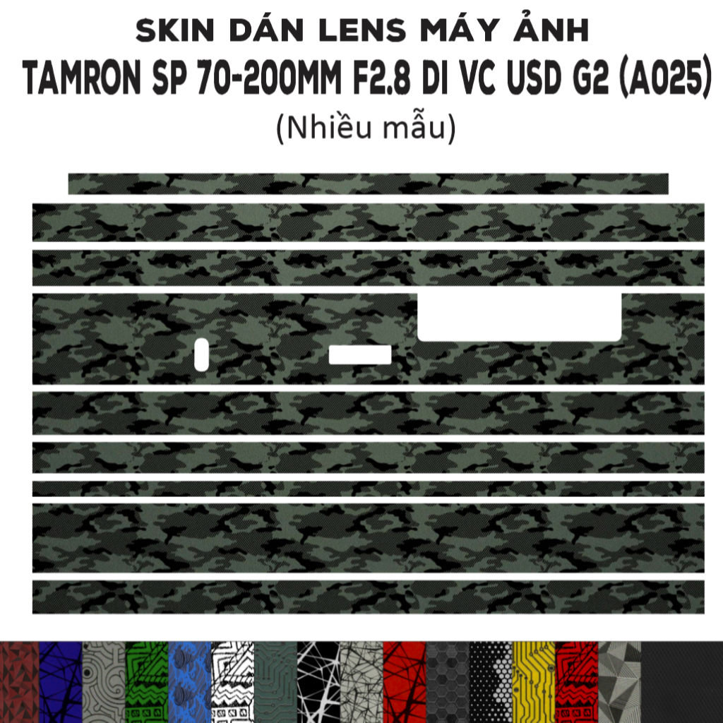 Tamron SP 70-200mm f2.8 Di VC USD G2 (A025) เลนส์สกิน (หลายรุ่น) | Decal Film 3M สติ๊กเกอร์กันรอยเลน