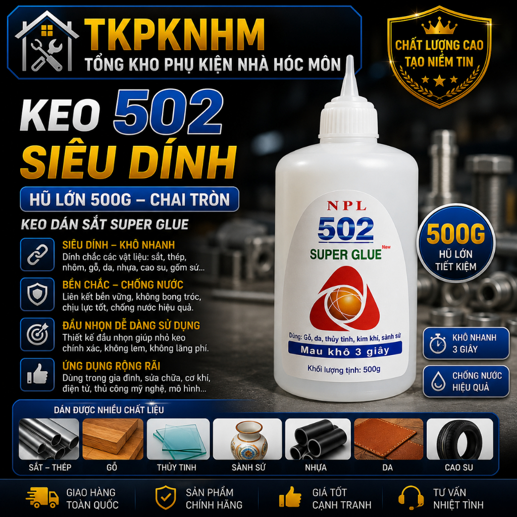 502 SUPER Sticky GLUE กระปุกใหญ่ 500g – ขวดกลม SUPER GLUE