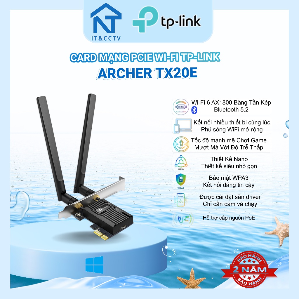 TP-Link Archer TX20E TX55E การ์ดเครือข่ายไร้สาย PCIe WiFi 6 Bluetooth 5.2 สําหรับพีซีของแท้