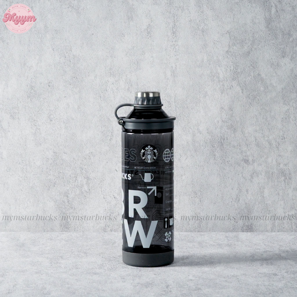 [ของแท้] COLD CUP BOTTLE 26.5OZ (784ML) STARBUCKS GREY WIREFRAME FUTURISM 🩶