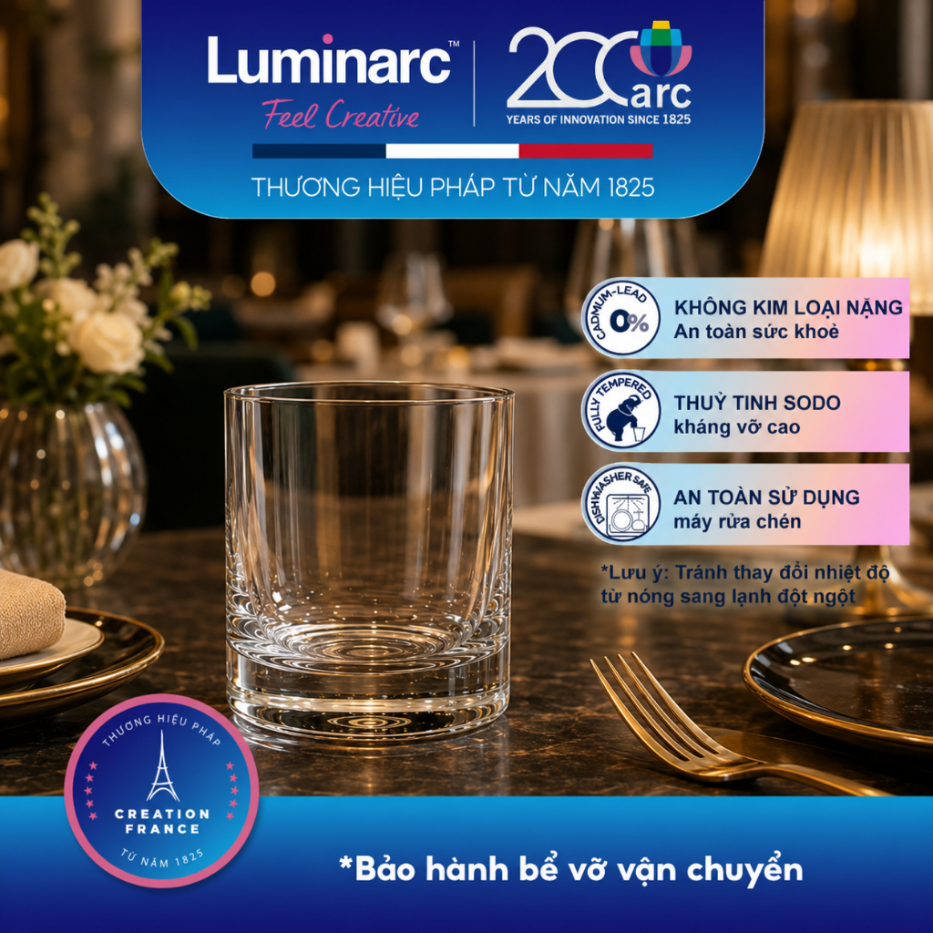ชุดถ้วยแก้วทรงเตี้ย Luminarc Island Cold Cut 6 ชิ้น 300ml - LUISX1422