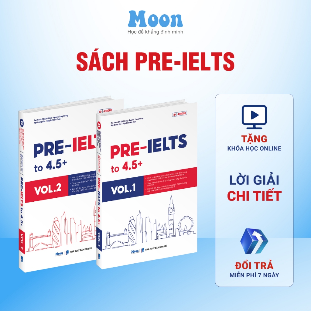 หนังสือก่อน - Ielts เป็นรองพื้น 4.5+ สําหรับมือใหม่ฝึกหัด IELTS - Moonbook
