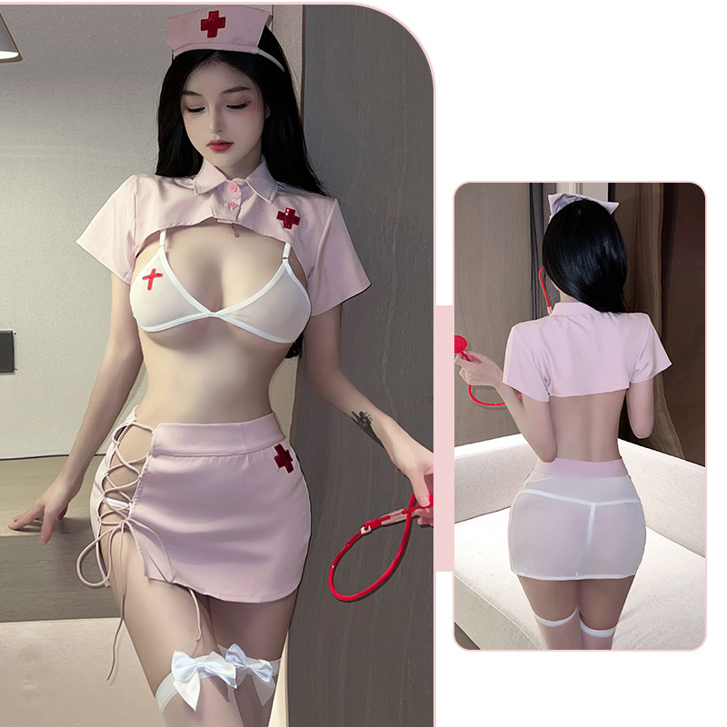 MIE DN25 [PRODUCT NAME REDUCED] ชุดนอนคอสเพลย์พยาบาลเซ็กซี่ DN25 - ชุดนอนคอสเพลย์เปลี่ยนเป็นพยาบาล