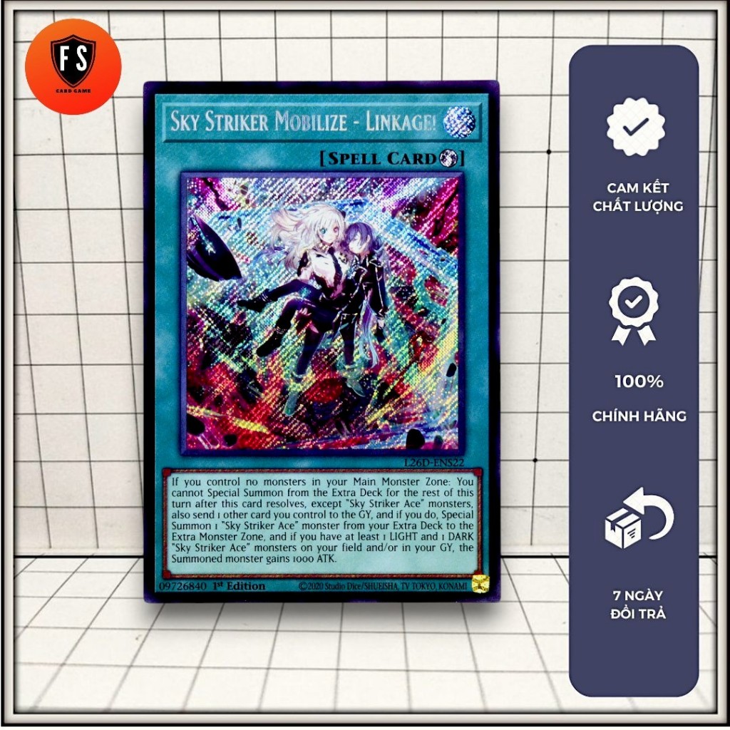 [FS Shop] การ์ด yugioh ของแท้ Sky Striker Mobilize - Linkage! (ความลับ หายาก) - สะกด