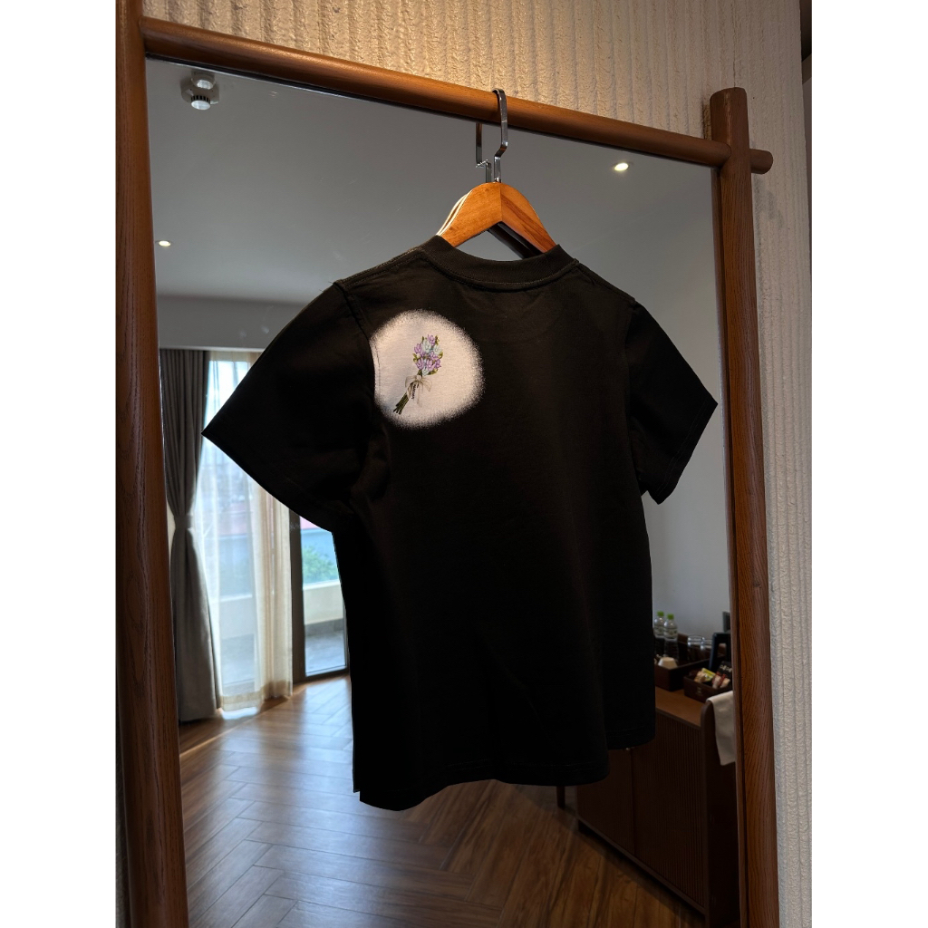 Baby Tee "Blue Flower" คอตตอน 100% 250Gsm