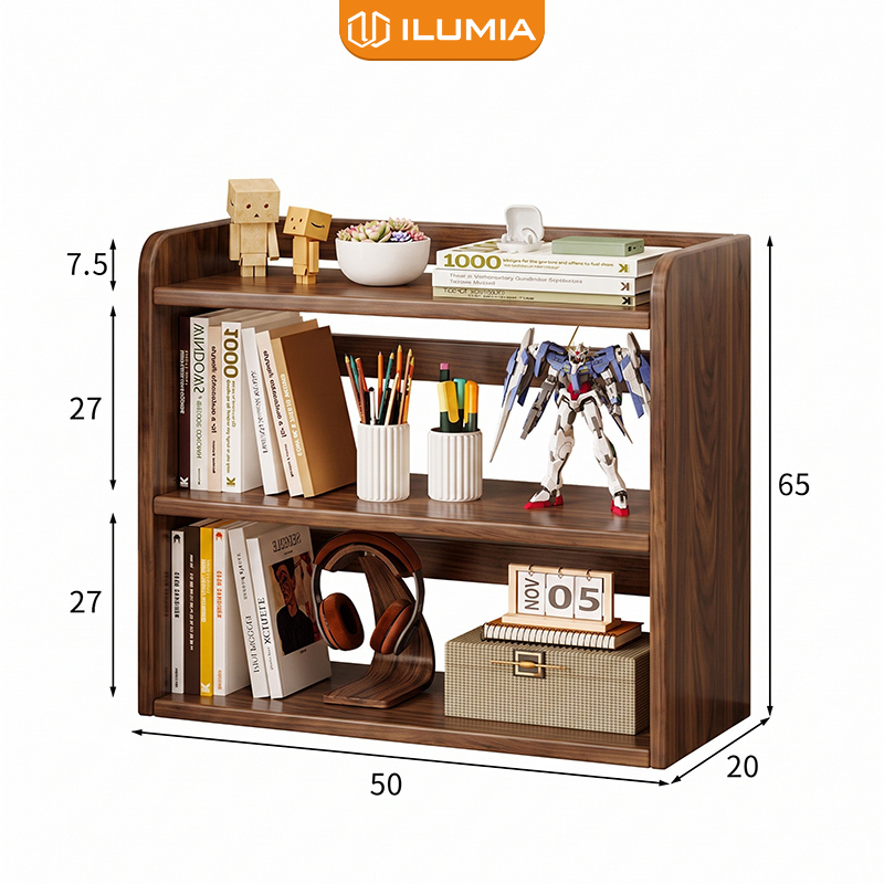 ILUMIA MDF ชั้นวางหนังสือโต๊ะไม้สําหรับตกแต่งห้องเรียนสะดวก - ชั้นวางเครื่องเขียน - GA47