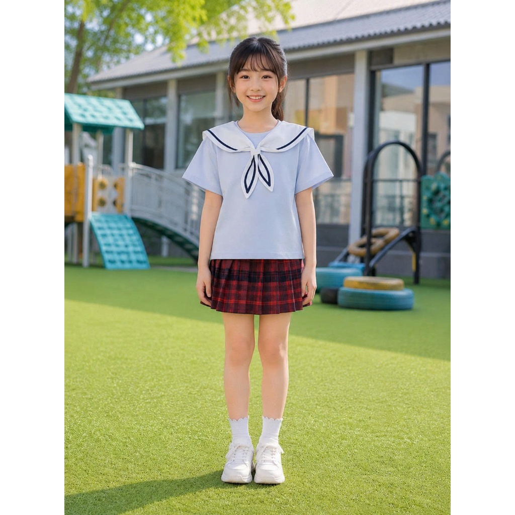 เสื้อยืดคอปกเด็กผู้หญิง GPS26S008R -sl159