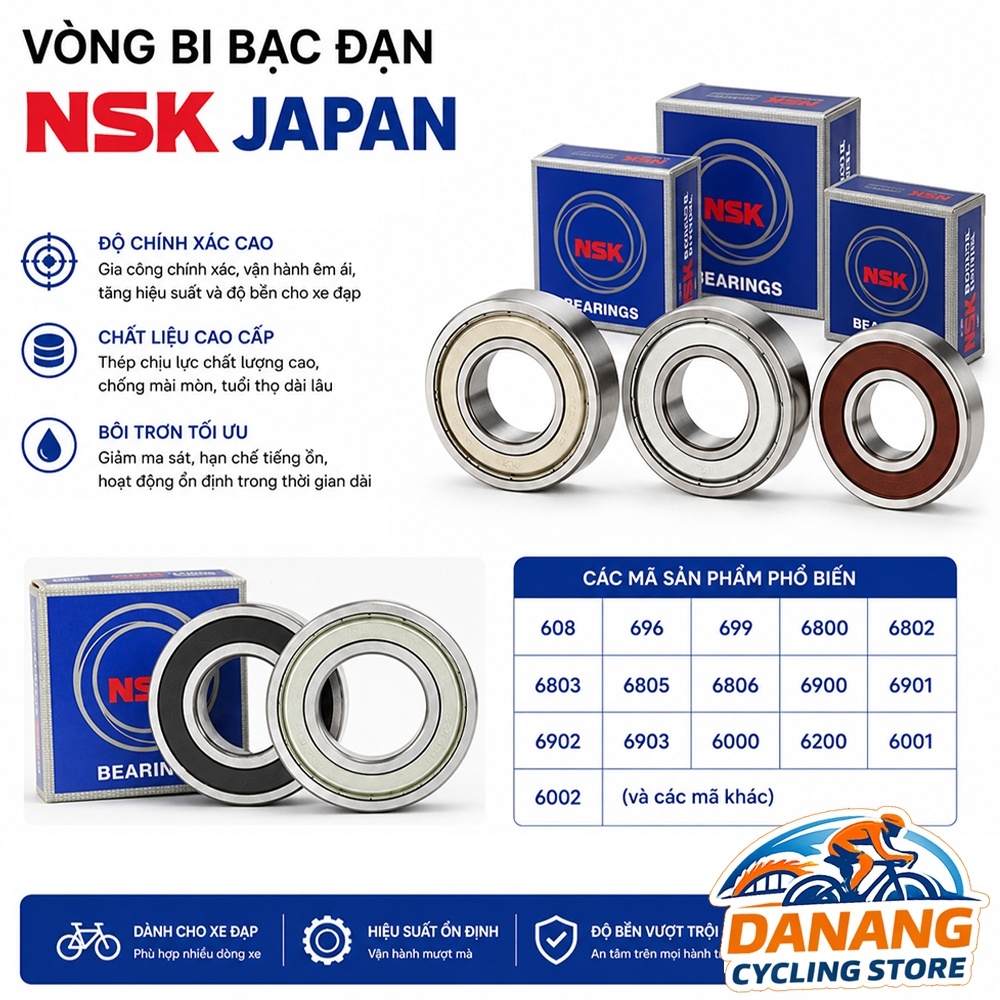 NSK ญี่ปุ่นแบริ่ง 608 696 699 6800 6801 6802 6803 6805 6806 6900 6901 6902 6903 6000 6200 6001 6002 