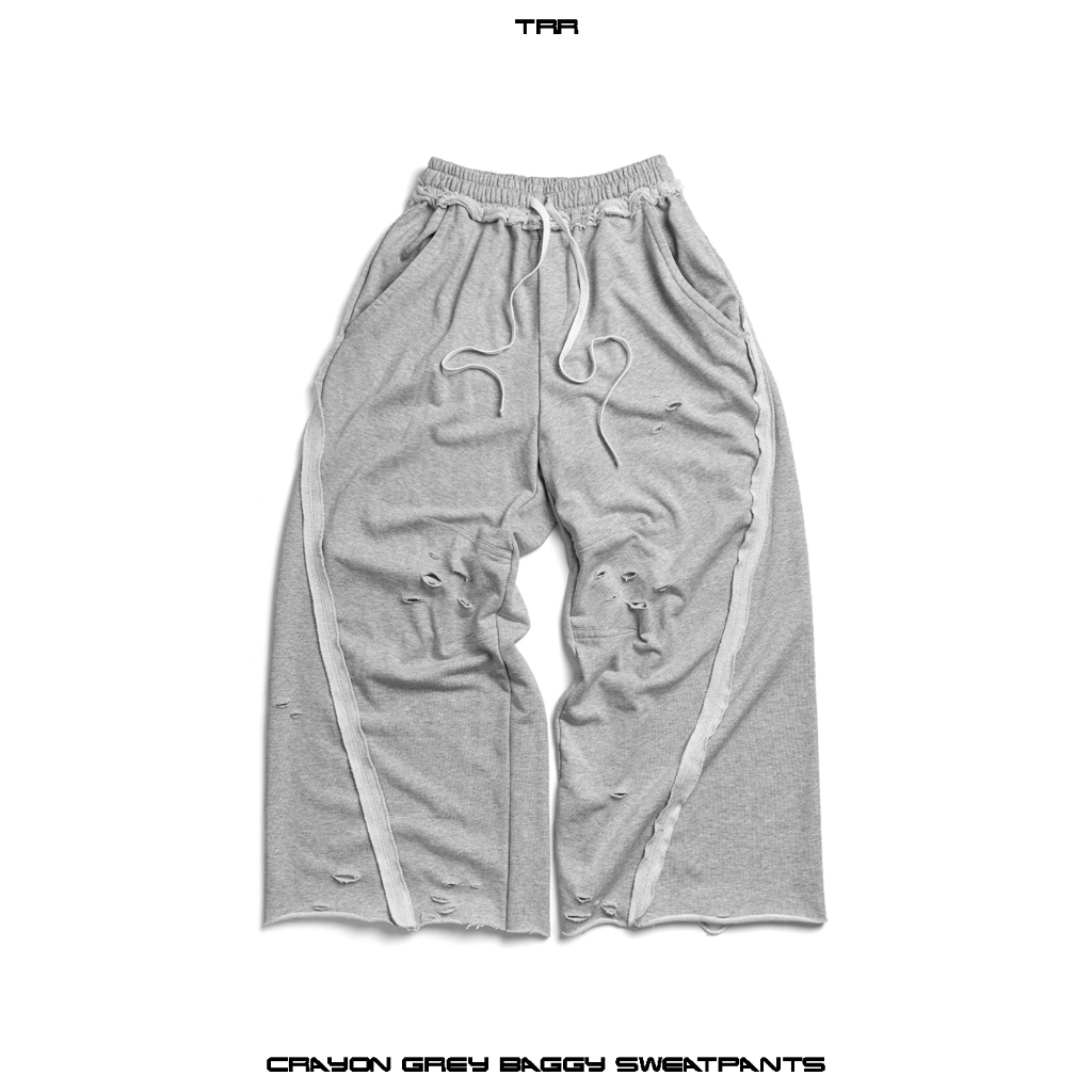 กางเกงวอร์ม Crayon Grey Baggy - กางเกงวอร์ม Crayon Grey Baggy