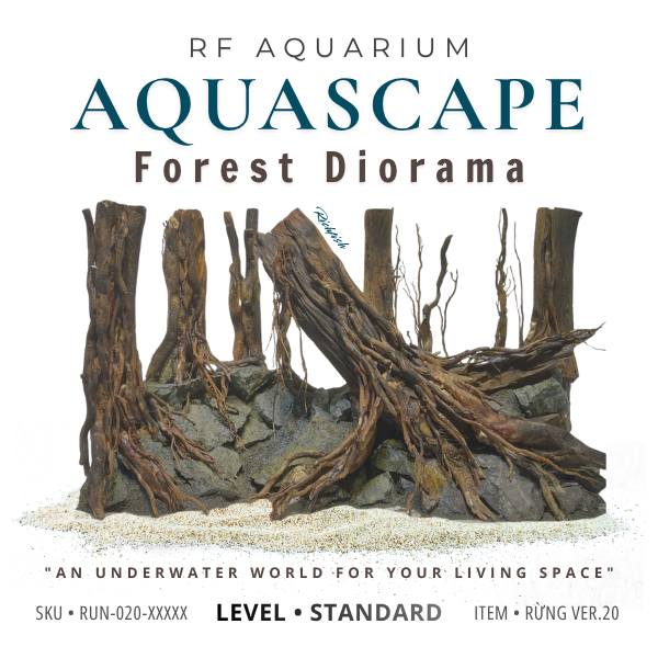 RF Aquarium ขอนไม้ตู้ปลา สไตล์ป่าธรรมชาติ Ver.20 ขอนไม้จัดตู้ไม้น้ำ ฮาร์ดสเคป ตกแต่งตู้ปลา (20-40ซม.)